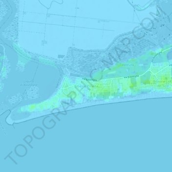 Topografische Karte Bibione Pineda, Höhe, Relief