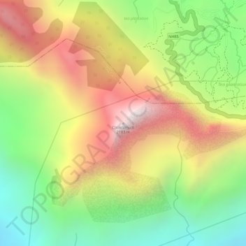 Topografische Karte Chokramudi, Höhe, Relief