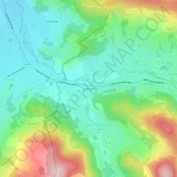 Topografische Karte Sondreville, Höhe, Relief