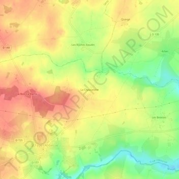 Topografische Karte La Chauvelière, Höhe, Relief