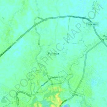 Topografische Karte Pomoca, Höhe, Relief