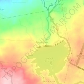 Topografische Karte Matampay, Höhe, Relief