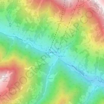 Topografische Karte Vorderglemm, Höhe, Relief