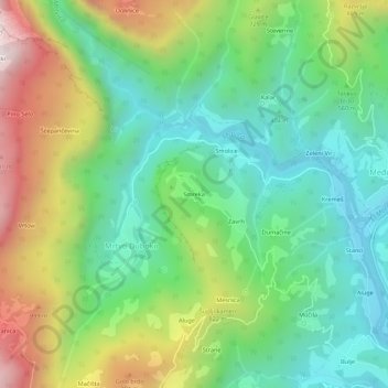 Topografische Karte Smreka, Höhe, Relief