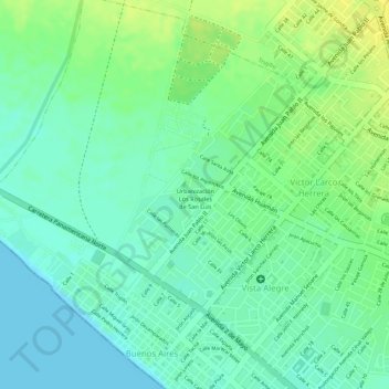 Topografische Karte D, Höhe, Relief