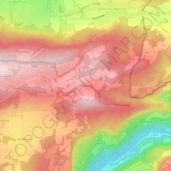 Topografische Karte La Caserne, Höhe, Relief