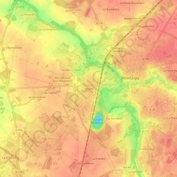 Topografische Karte Mirville, Höhe, Relief