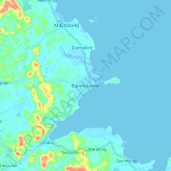 Topografische Karte Balangkayan, Höhe, Relief