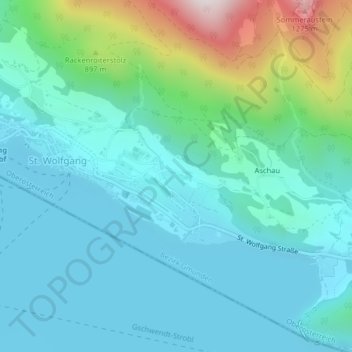 Topografische Karte Au, Höhe, Relief