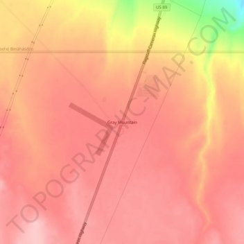 Topografische Karte Gray Mountain, Höhe, Relief