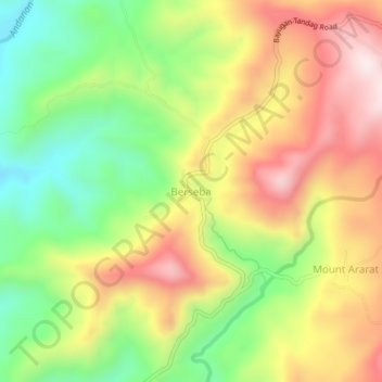Topografische Karte Berseba, Höhe, Relief
