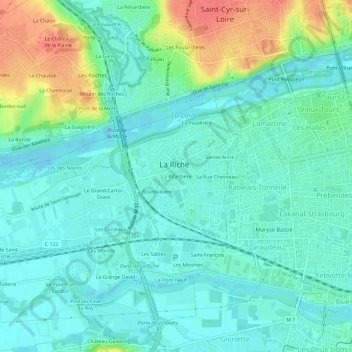 Topografische Karte La Rifardière, Höhe, Relief