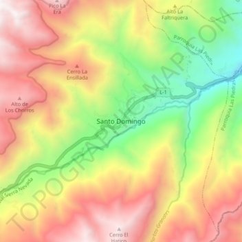 Topografische Karte Santo Domingo, Höhe, Relief