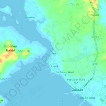 Topografische Karte Lapa, Höhe, Relief