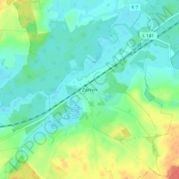 Topografische Karte Zernin, Höhe, Relief
