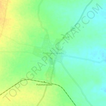 Topografische Karte Peddakurapadu, Höhe, Relief