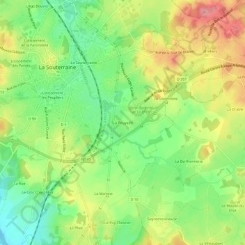Topografische Karte La Pouyade, Höhe, Relief