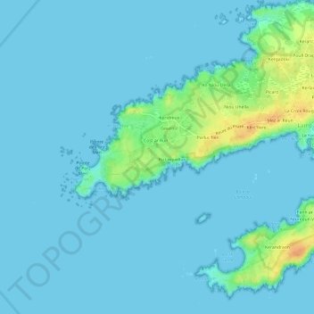 Topografische Karte Loqueltas, Höhe, Relief