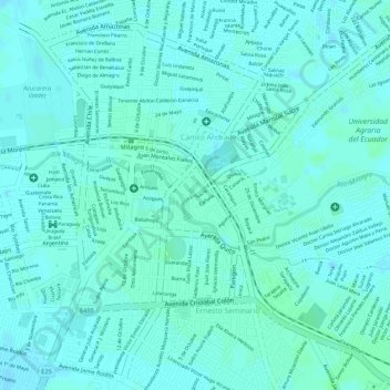 Topografische Karte Las Damas, Höhe, Relief