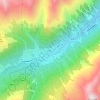 Topografische Karte Mathon, Höhe, Relief