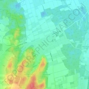 Topografische Karte Erpfting, Höhe, Relief