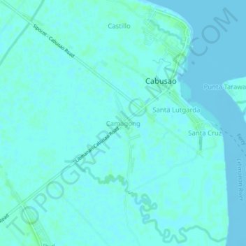 Topografische Karte Camagong, Höhe, Relief