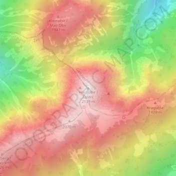 Topografische Karte Hochobir, Höhe, Relief