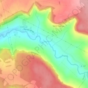Topografische Karte Le Voury, Höhe, Relief