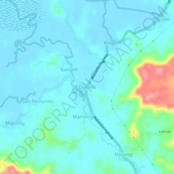 Topografische Karte Dolores, Höhe, Relief