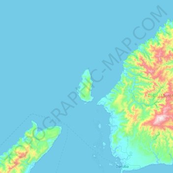 Topografische Karte Rau Island, Höhe, Relief