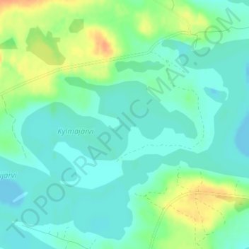 Topografische Karte Hirsisalmi, Höhe, Relief