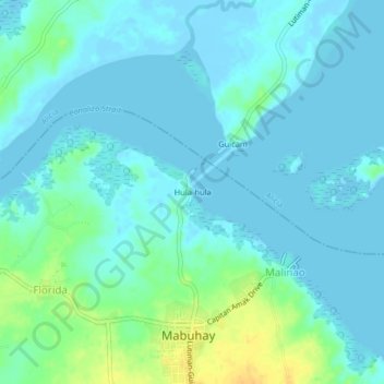 Topografische Karte Hula-hula, Höhe, Relief