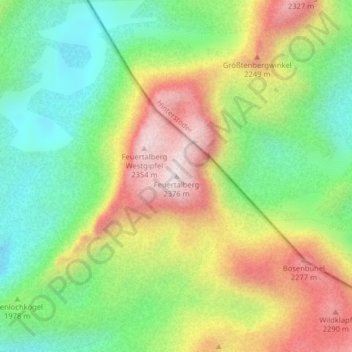 Topografische Karte Feuertalberg, Höhe, Relief