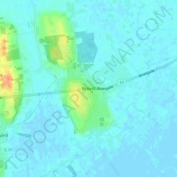 Topografische Karte Brovst, Höhe, Relief