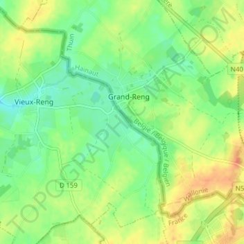 Topografische Karte Lameries, Höhe, Relief