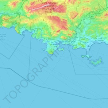 Topografische Karte Les Deux Frères, Höhe, Relief