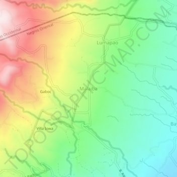 Topografische Karte Malaiba, Höhe, Relief