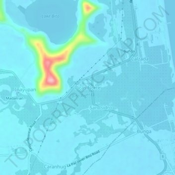 Topografische Karte Picas Norte, Höhe, Relief