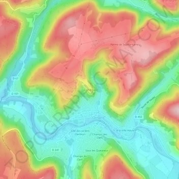 Topografische Karte Le Château, Höhe, Relief
