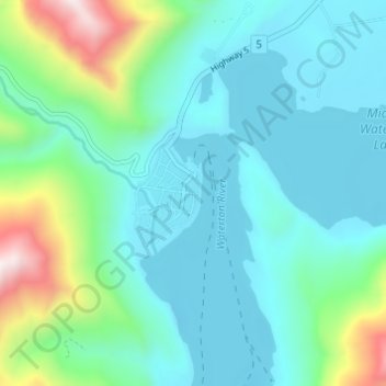 Topografische Karte Waterton Park, Höhe, Relief