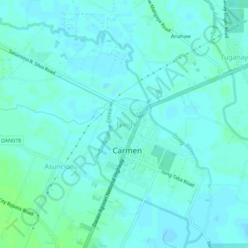 Topografische Karte Ising, Höhe, Relief