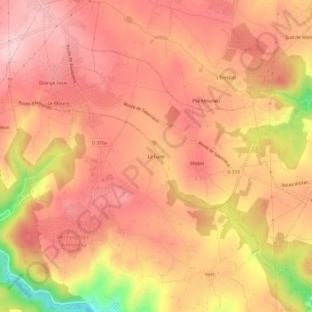 Topografische Karte La Gare, Höhe, Relief