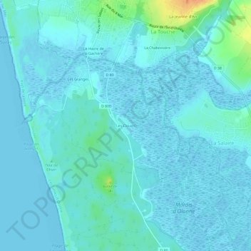 Topografische Karte Les Clouzis, Höhe, Relief