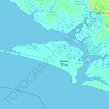 Topografische Karte Sherbro Island, Höhe, Relief