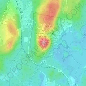 Topografische Karte Isaberg, Höhe, Relief