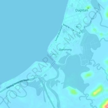 Topografische Karte Dawo, Höhe, Relief