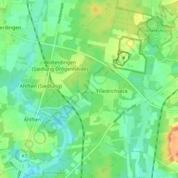 Topografische Karte Drögenheide, Höhe, Relief