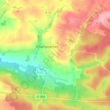Topografische Karte La Renardière, Höhe, Relief