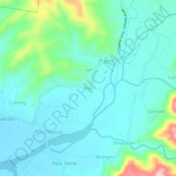 Topografische Karte Pias, Höhe, Relief