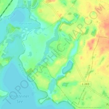 Topografische Karte Bölkendorf, Höhe, Relief